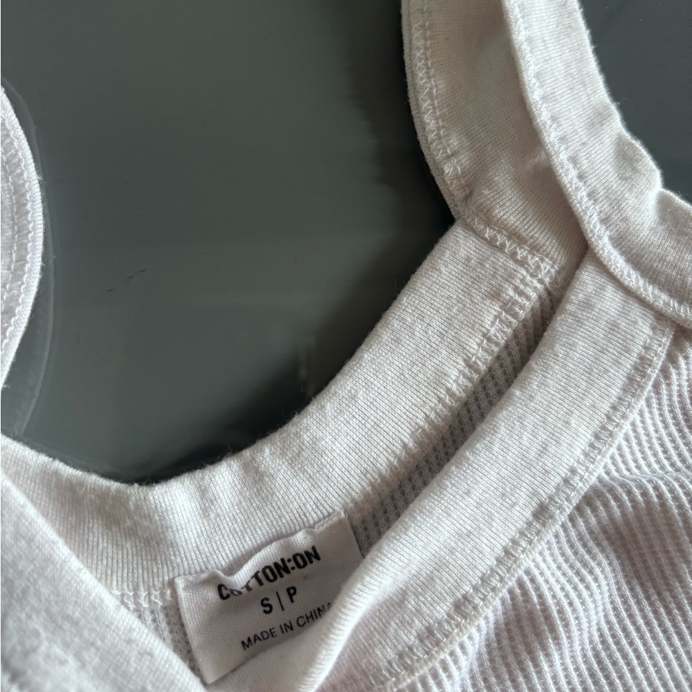 Cotton On White Crop Tank Top - Picture 4 of 7